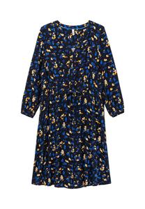 Платье с цветочным принтом из вискозного твила Sheego, цвет Tiefblau Gemustert