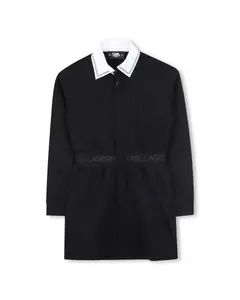 Детское платье черного цвета с длинными рукавами Karl Lagerfeld Kids