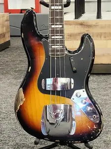 Бас-гитара Fender Custom Shop '64 Jazz Bass Heavy Relic Limited Edition с 4 струнами, гриф из розового дерева, отделка 3-цветный санберст