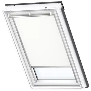 Затемняющие рулонные шторы VELUX «DKL SK06 1025S», затемнение, затемнение, без сверления, в направляющих, направляющие алюминиевого цвета и планка ручки, белый