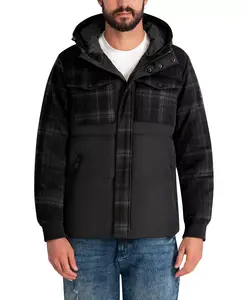 Парижская мужская куртка-пуховик с капюшоном из смешанных материалов Karl Lagerfeld, черный