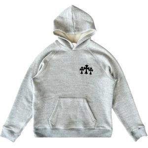 Тройной кросс худи Chrome Hearts, серый