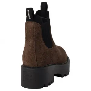 Chelsea Boots 5cm Women's Umber MIU MIU, umber