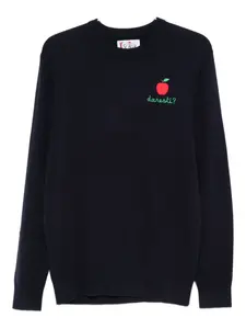 Свитер с вышивкой в виде яблока Mc2 Saint Barth, синий