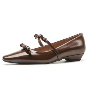 Туфли Мэри Джейн на блочном каблуке 2 см женские Boldi Kuki, Brown