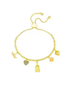 Браслет принцессы боло с кубическим цирконием и кристаллами Disney, gold