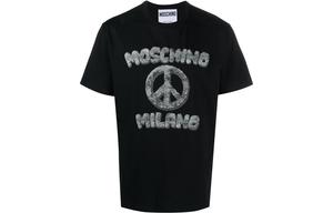 Футболка Peace Printed Crewneck MOSCHINO, черный