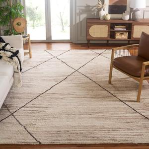 Ковер SAFAVIEH, 244 x 305 см, - Casablanca Collection - Large - Beige, ручной работы из шерсти, марокканский деревенский дизайн, идеально для гостиной, спальни, столовой (CSB791B)