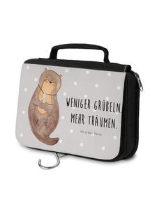 Mr. & Mrs. Panda Косметичка Otter Shell с надписью, пастельно-серый цвет