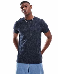 Футболка French Connection с круглым вырезом темно-синего меланжевого цвета French Connection Mens