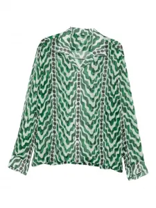 Рубашка с волнистым узором Bode, зеленый