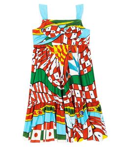 Платье Carretto из хлопкового поплина с принтом Dolce&Gabbana, разноцветный