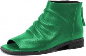 Женские ботильоны FSJ с открытым носком, расслабленные с низким квадратным каблуком, с закрученными вставками, вырезами и молнией, удобные туфли на каблуке, размеры 4-15 US, Green