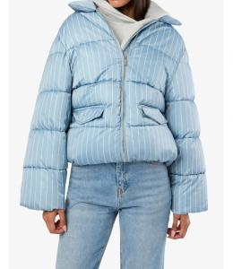 Женская пуховая куртка с воротником WeWoreWhat, Baby blue/ivory