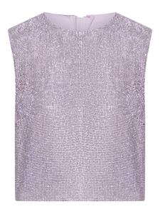 Топ без рукавов с кристаллами и кольчугой Self-Portrait, фиолетовый