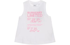 Майка детская Burberry, белый / розовый