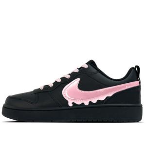 Court Borough Pink Glow устойчивые к истиранию нескользящие лоу-топ детские скейтбординг кроссовки для подростков Nike, черный