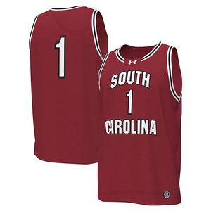Мужская баскетбольная майка #1 garnet south carolina gamecocks Under Armour