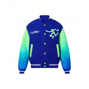 Градиентная кожаная курка-бомбер LOUIS VUITTON, синий