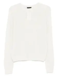 Вязаный свитер с пуговицами LIU JO, белый