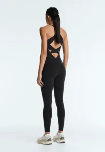 Компрессионный спортивный костюм с завязками на шее Oysho, Black