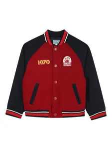 Бомбер в стиле колор-блок Kenzo Kids, красный