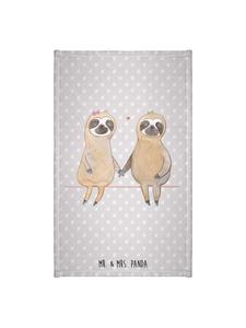 Mr. & Mrs. Panda Миниатюрное полотенце, пара ленивцев, без слов, серые пастельные тона