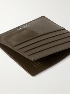 Кожаный держатель карт с тисненым логотипом LOEWE, зеленый