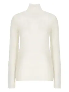 Свитер с ажурным узором Fabiana Filippi, кремовый