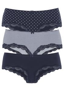 Трусы LASCANA Panty, цвет marine gepunktet, gestreift, uni