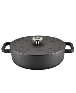 Неглубокая чугунная кастрюля Disney Monochrome объемом 3 кварты Farberware, черный