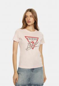 Футболка с принтом Guess, фуксия