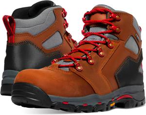 Мужские ботинки Danner Vicious 4,5 водонепроницаемые - из кожи полного зерна с дышащей подкладкой Gore-Tex, системой быстрого шнурования и противоскользящей подошвой с каблуком, красный/коричневый