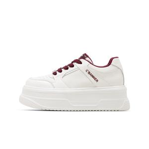 C°BANNER Износостойкие низкие женские кроссовки для скейтбординга бежево-красного цвета