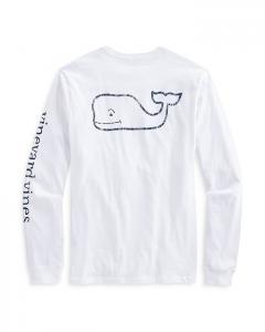 Футболка Vintage Whale с длинным рукавом, окрашенная в одежде Vineyard Vines