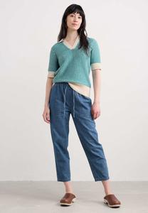 Поло Seasalt Cornwall REED BUNTING, Teal Downwind Chalk Emulsion/Teal