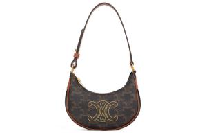 CELINE Кожаная сумка через плечо женская рыжая