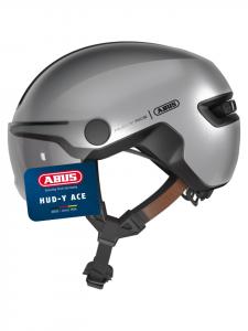 ABUS Велосипедный шлем HUD-Y ACE в блестящем серебристом цвете