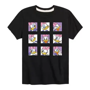 Футболка для мальчиков 8-20 с принтом эмоций Дейзи Дак и друзей Микки Мауса Disney, черный