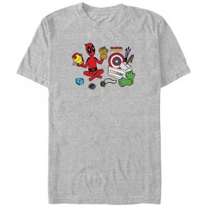 Футболка с рисунком Big & Tall Marvel Deadpool & Wolverine Avengers Things, цвет Athletic Heather