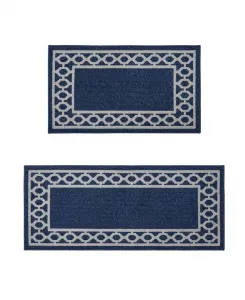Комплект из двух дорожек Christine Trellis Border Tufted Jean Pierre New York, деним/светло-серый