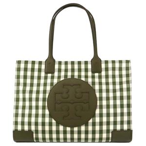 TORY BURCH Элла холщовая кожаная сумка-шоппер через плечо вместительная женская оливково-белая