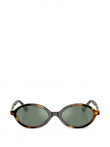 Солнцезащитные очки в овальной оправе Miu Miu, коричневый