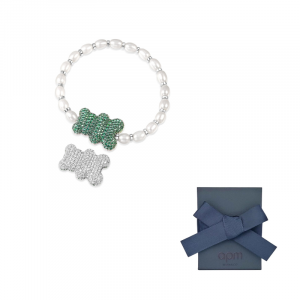 Apm Monaco Браслеты из серебра 925 пробы для женщин, серебристый/зеленый