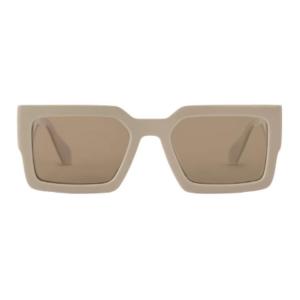 LOUIS VUITTON Квадратные солнцезащитные очки унисекс бежевые с ацетатом металла, Beige