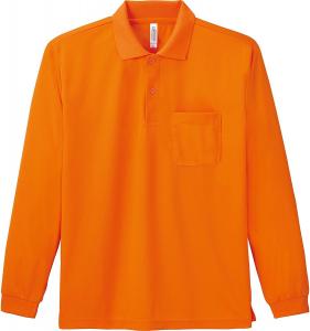 Футболка-поло с длинными рукавами и карманом Glimmer 00335-ALP Dry 4.4 унции, оранжевый