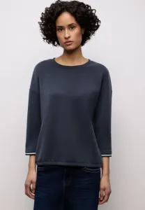 Топ с длинными рукавами и контрастными деталями Street One, Blau