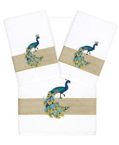 Набор из 3 банных полотенец «Пенелопа» из турецкого хлопка с вышивкой Linum Home, белый