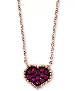 Ожерелье с кулоном в форме сердца из 16-дюймового рубина Эффи (1/8 карата) из 14-каратного розового золота Effy Collection, ruby