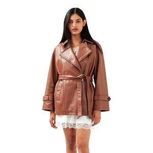 Кожаная куртка Bff с поясом Belle & Bloom, Brown